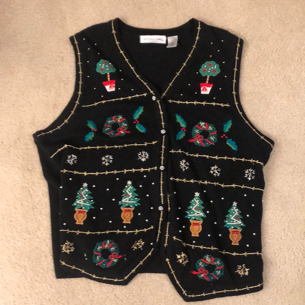 Vintage Christmas Sweater Vest - Women’s 1X